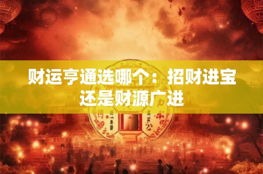 财运亨通选哪个:招财进宝还是财源广进 财运亨通选哪个:招财进宝还是财源广进