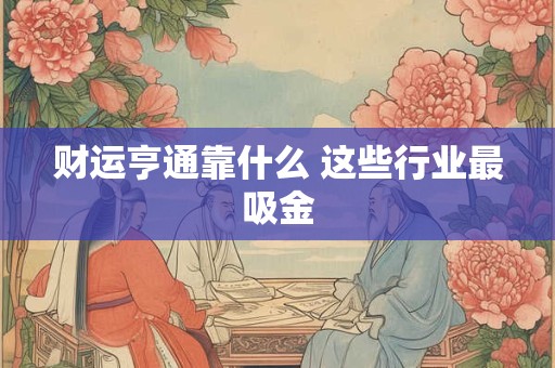 财运亨通靠什么 这些行业最吸金