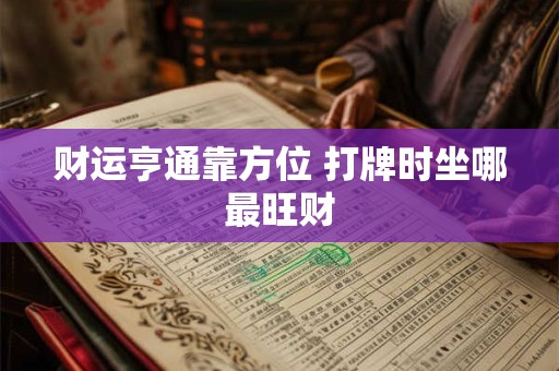 财运亨通靠方位 打牌时坐哪最旺财