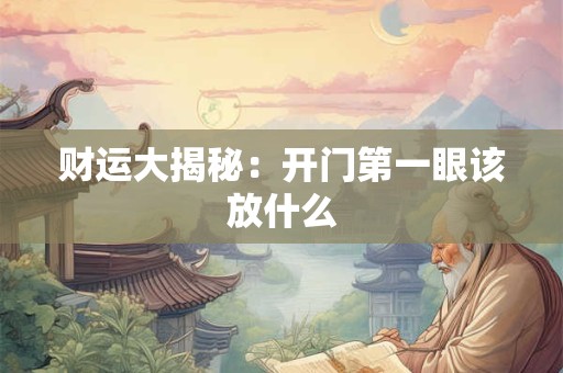 财运大揭秘：开门第一眼该放什么