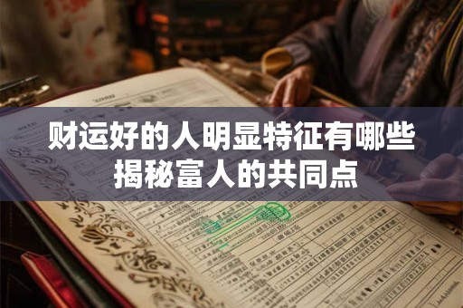财运好的人明显特征有哪些 揭秘富人的共同点