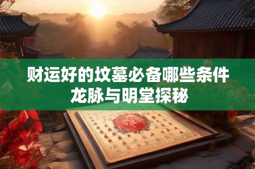 财运好的坟墓必备哪些条件 龙脉与明堂探秘