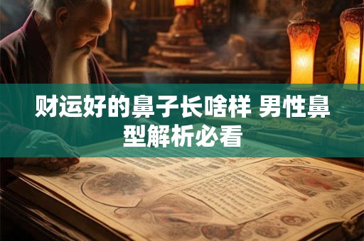 财运好的鼻子长啥样 男性鼻型解析必看