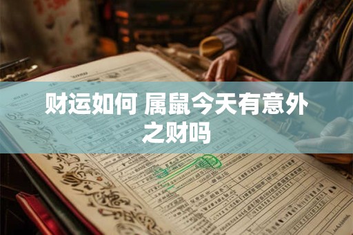 财运如何 属鼠今天有意外之财吗