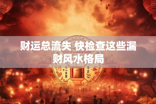 财运总流失 快检查这些漏财风水格局