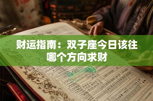 财运指南：双子座今日该往哪个方向求财