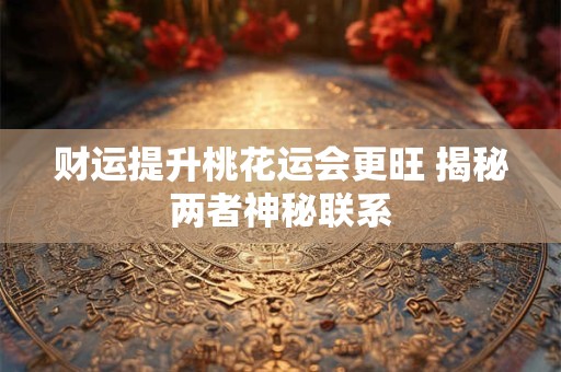 财运提升桃花运会更旺 揭秘两者神秘联系
