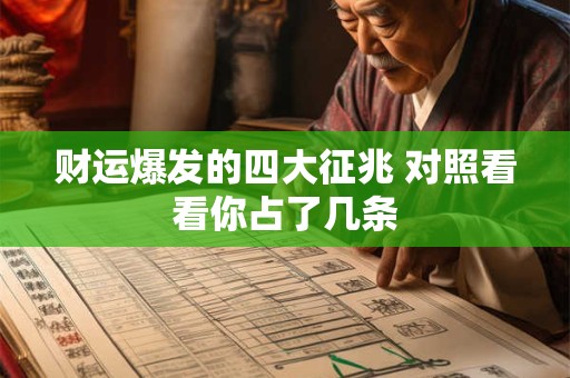 财运爆发的四大征兆 对照看看你占了几条