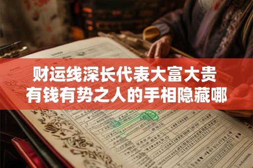 财运线深长代表大富大贵 有钱有势之人的手相隐藏哪些玄机