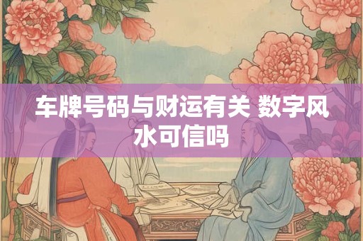 车牌号码与财运有关 数字风水可信吗