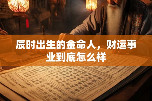 辰时出生的金命人，财运事业到底怎么样