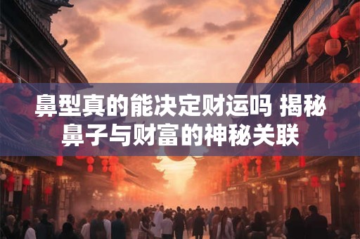 鼻型真的能决定财运吗 揭秘鼻子与财富的神秘关联