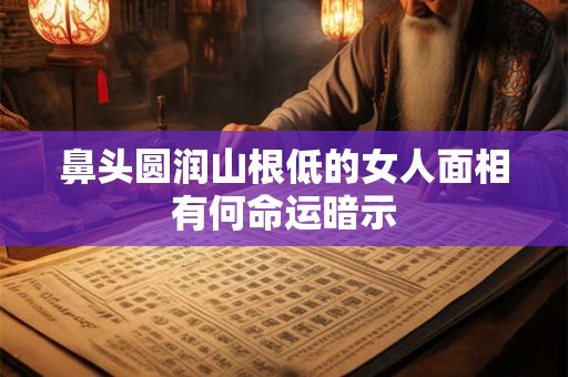 鼻头圆润山根低的女人面相有何命运暗示