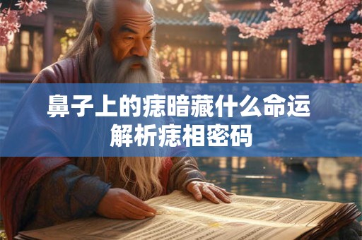 鼻子上的痣暗藏什么命运 解析痣相密码