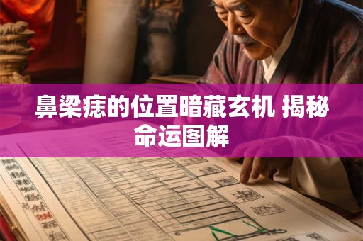 鼻梁痣的位置暗藏玄机 揭秘命运图解