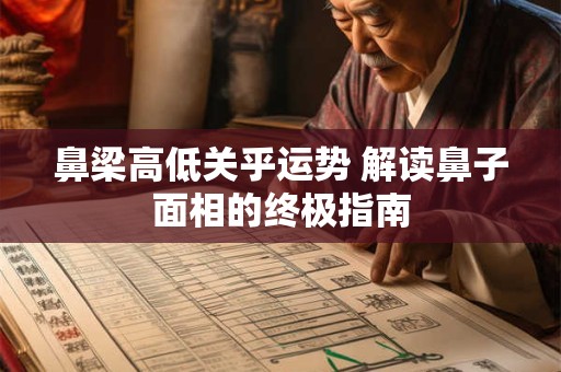 鼻梁高低关乎运势 解读鼻子面相的终极指南