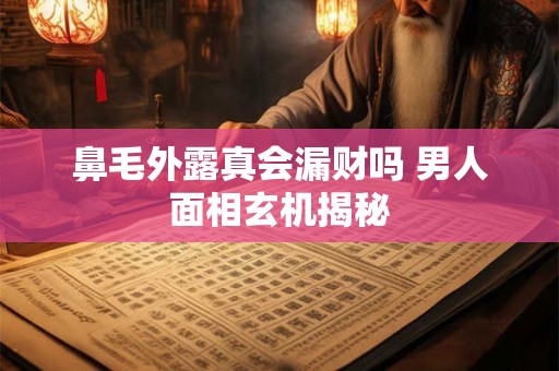 鼻毛外露真会漏财吗 男人面相玄机揭秘
