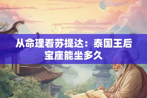 从命理看苏提达：泰国王后宝座能坐多久