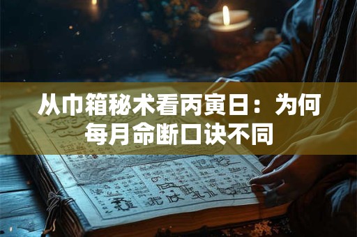 从巾箱秘术看丙寅日：为何每月命断口诀不同