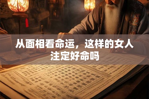 从面相看命运，这样的女人注定好命吗