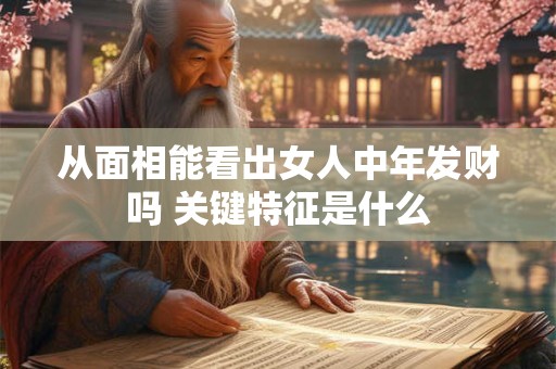 从面相能看出女人中年发财吗 关键特征是什么