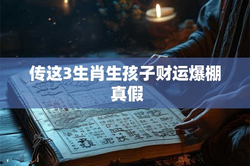 传这3生肖生孩子财运爆棚 真假
