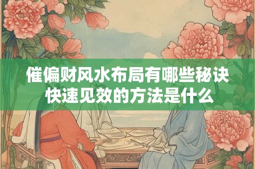催偏财风水布局有哪些秘诀 快速见效的方法是什么
