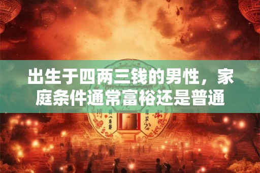 出生于四两三钱的男性，家庭条件通常富裕还是普通