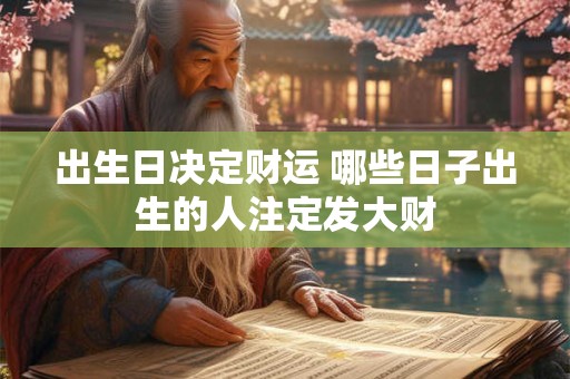 出生日决定财运 哪些日子出生的人注定发大财