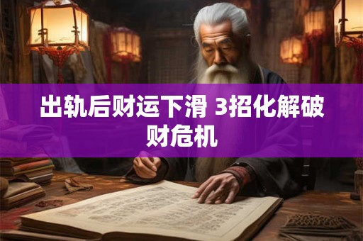 出轨后财运下滑 3招化解破财危机