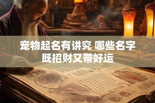 宠物起名有讲究 哪些名字既招财又带好运