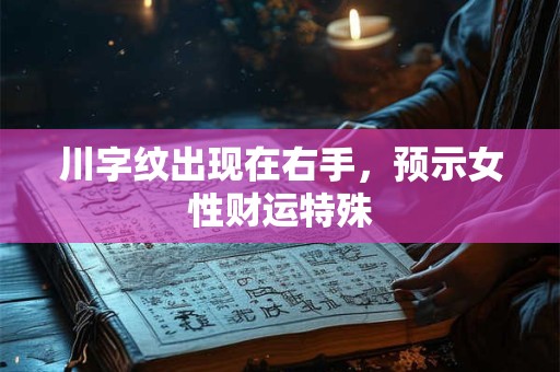 川字纹出现在右手，预示女性财运特殊