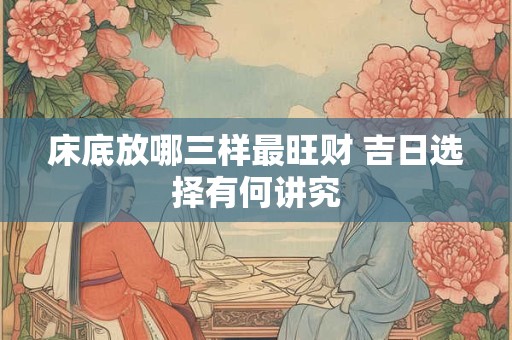 床底放哪三样最旺财 吉日选择有何讲究