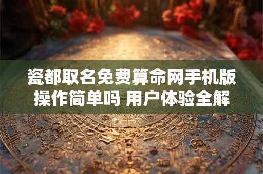 瓷都取名免费算命网手机版操作简单吗 用户体验全解析