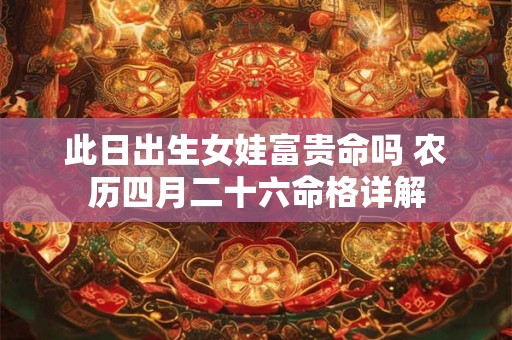 此日出生女娃富贵命吗 农历四月二十六命格详解
