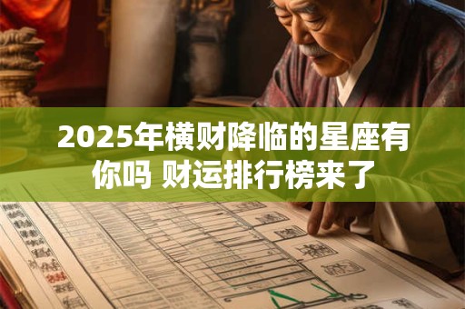 2025年横财降临的星座有你吗 财运排行榜来了