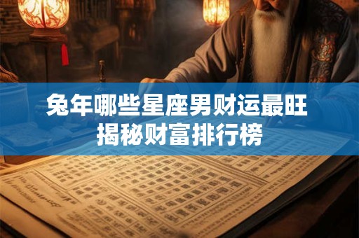 兔年哪些星座男财运最旺 揭秘财富排行榜