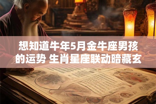 想知道牛年5月金牛座男孩的运势 生肖星座联动暗藏玄机