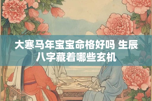 大寒马年宝宝命格好吗 生辰八字藏着哪些玄机