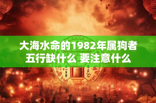 大海水命的1982年属狗者五行缺什么 要注意什么