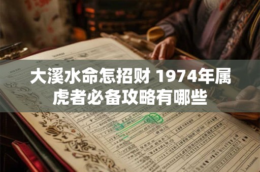 大溪水命生在哪月财运亨通 独家解析