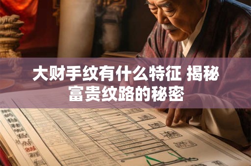 大财手纹有什么特征 揭秘富贵纹路的秘密