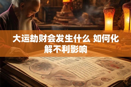 大运劫财会发生什么 如何化解不利影响