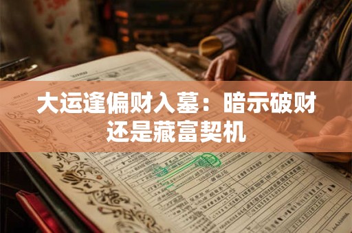 大运逢偏财入墓：暗示破财还是藏富契机