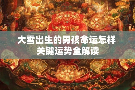 大雪出生的男孩命运怎样 关键运势全解读