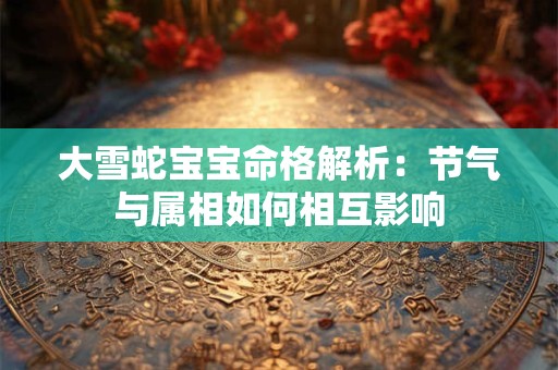 大雪蛇宝宝命格解析：节气与属相如何相互影响