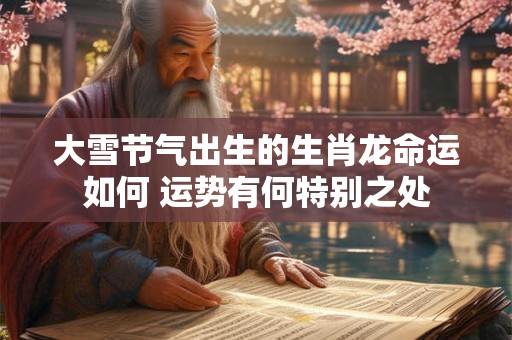 大雪节气出生的生肖龙命运如何 运势有何特别之处