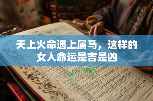 天上火命遇上属马，这样的女人命运是吉是凶