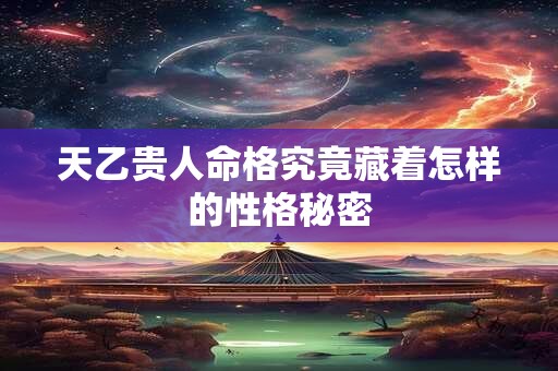 天乙贵人命格究竟藏着怎样的性格秘密