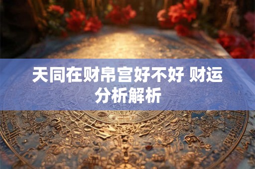 详细阅读:天同在财帛宫好不好 财运分析解析 天同在财帛宫好不好 财运分析解析
